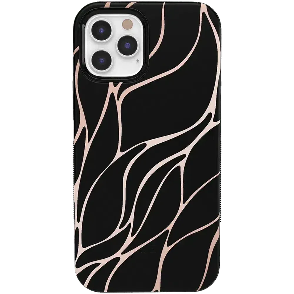 Midnight Ride | Black and Gold Metallic Waves Case iPhone Case get.casely Bold iPhone 12 Pro Max