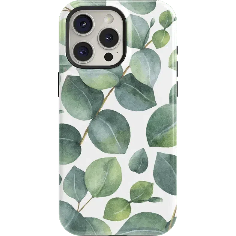 Leaf Me Alone | Green Floral Print Case iPhone Case get.casely Essential + MagSafe® iPhone 15 Pro 