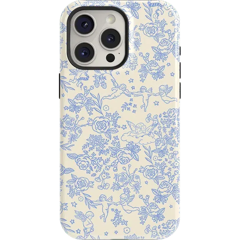 Cupid's Canvas | Periwinkle Floral Case Phone Case Casetry Essential + MagSafe® iPhone 15 Pro Max