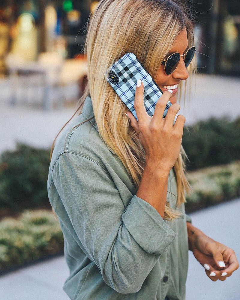 As if! | Light Blue Plaid Case
