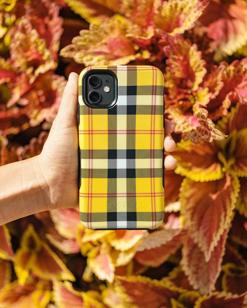As if! | Yellow Plaid iPhone Case