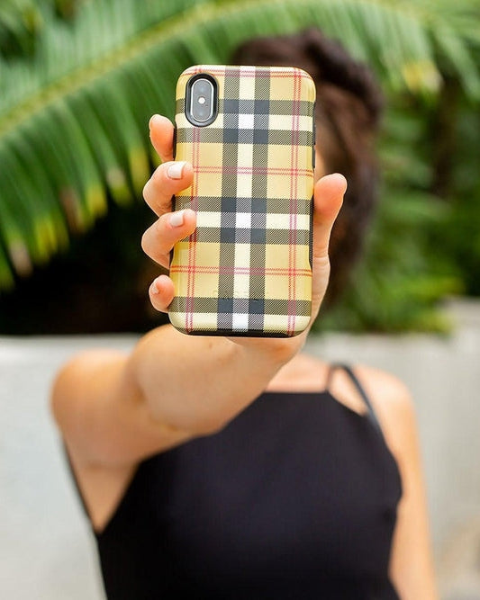 As if! | Yellow Plaid iPhone Case