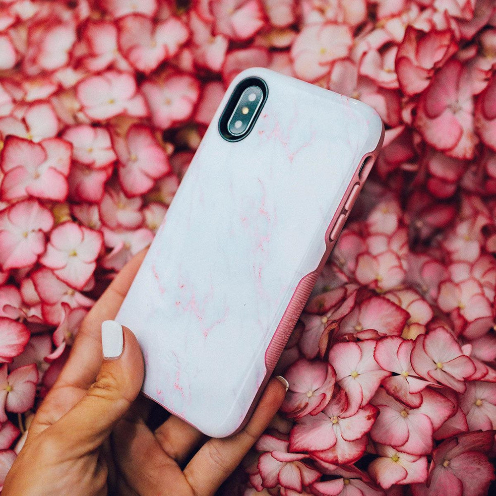 Subtle Blush | White and Pink Marble Case