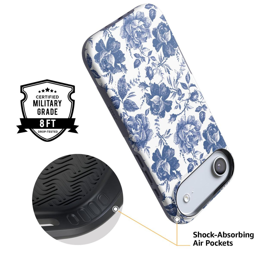 Rose to Fame | Blue & White Rose Floral Case