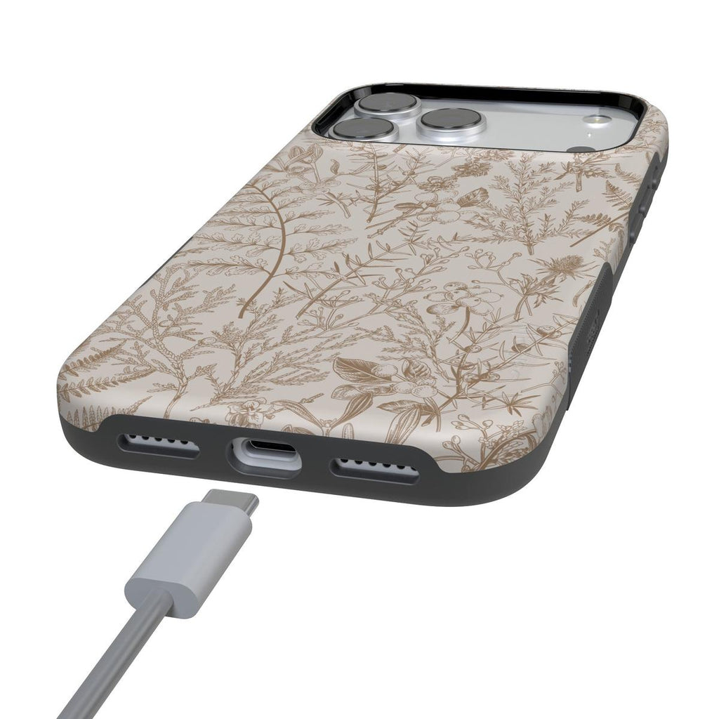 Beige Garden | Neutral Floral Case