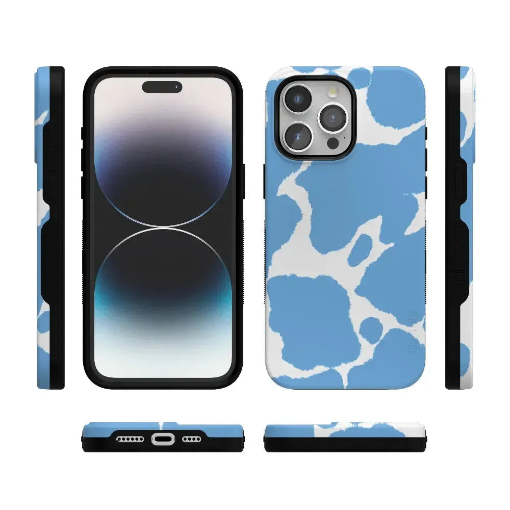 Current MOOd | Light Blue Cow Print Case