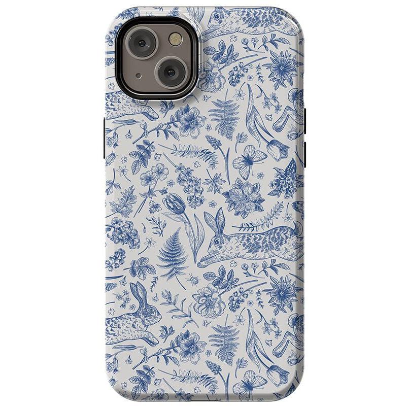 Hop & Bloom | Bunny Toile Case Phone Case Casetry Essential + MagSafe® iPhone 15 Plus