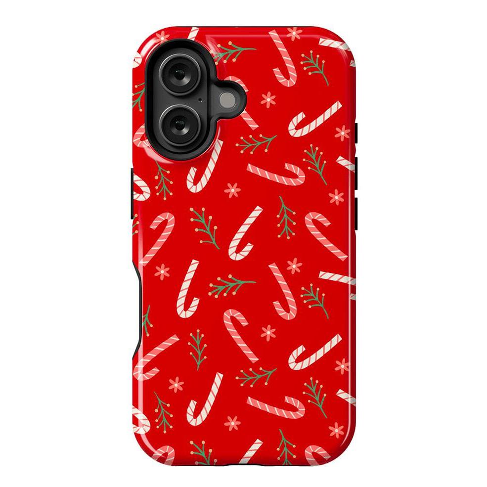 Peppermint Kiss | Candy Cane Case Phone Case Casetry Essential + MagSafe® iPhone 16 Plus