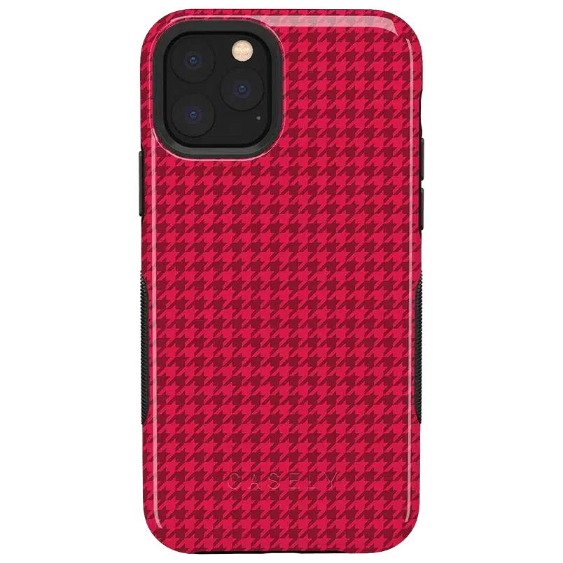 Best Dressed | Pink Houndstooth Case iPhone Case get.casely Bold iPhone 11 Pro Max