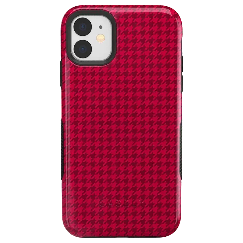 Best Dressed | Pink Houndstooth Case iPhone Case get.casely Bold iPhone 11