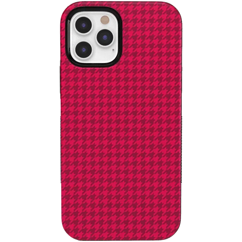 Best Dressed | Pink Houndstooth Case iPhone Case get.casely Bold + MagSafe® iPhone 12 Pro Max