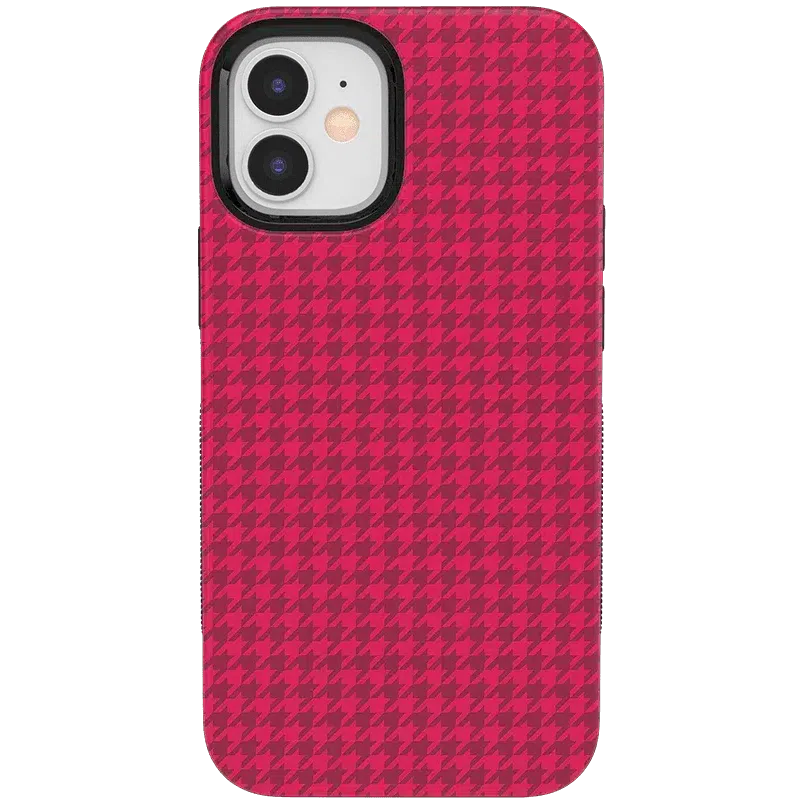 Best Dressed | Pink Houndstooth Case iPhone Case get.casely Bold + MagSafe® iPhone 12