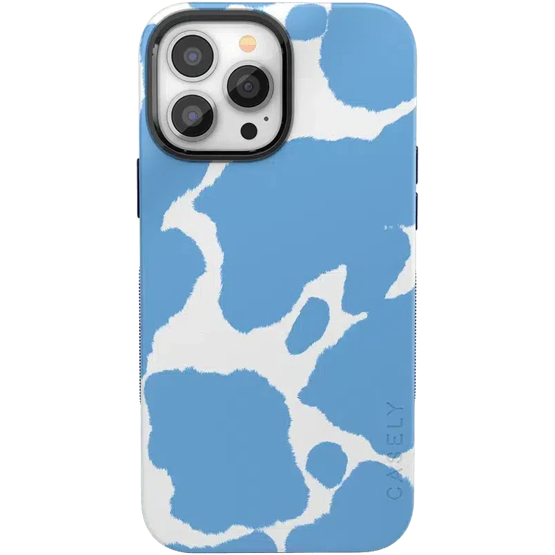 Current MOOd | Light Blue Cow Print Case iPhone Case get.casely Bold + MagSafe® iPhone 13 Pro Max
