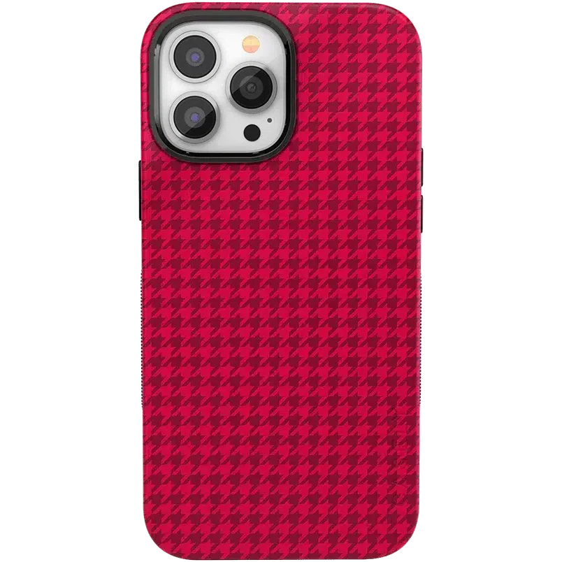 Best Dressed | Pink Houndstooth Case iPhone Case get.casely Bold + MagSafe® iPhone 13 Pro Max