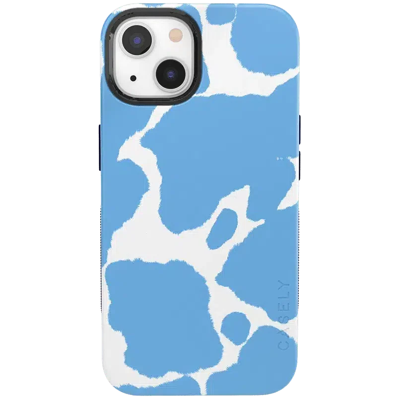 Current MOOd | Light Blue Cow Print Case iPhone Case get.casely Bold + MagSafe® iPhone 13