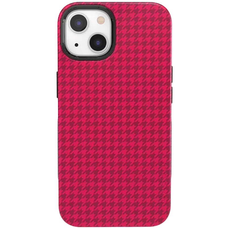 Best Dressed | Pink Houndstooth Case iPhone Case get.casely Bold + MagSafe® iPhone 13