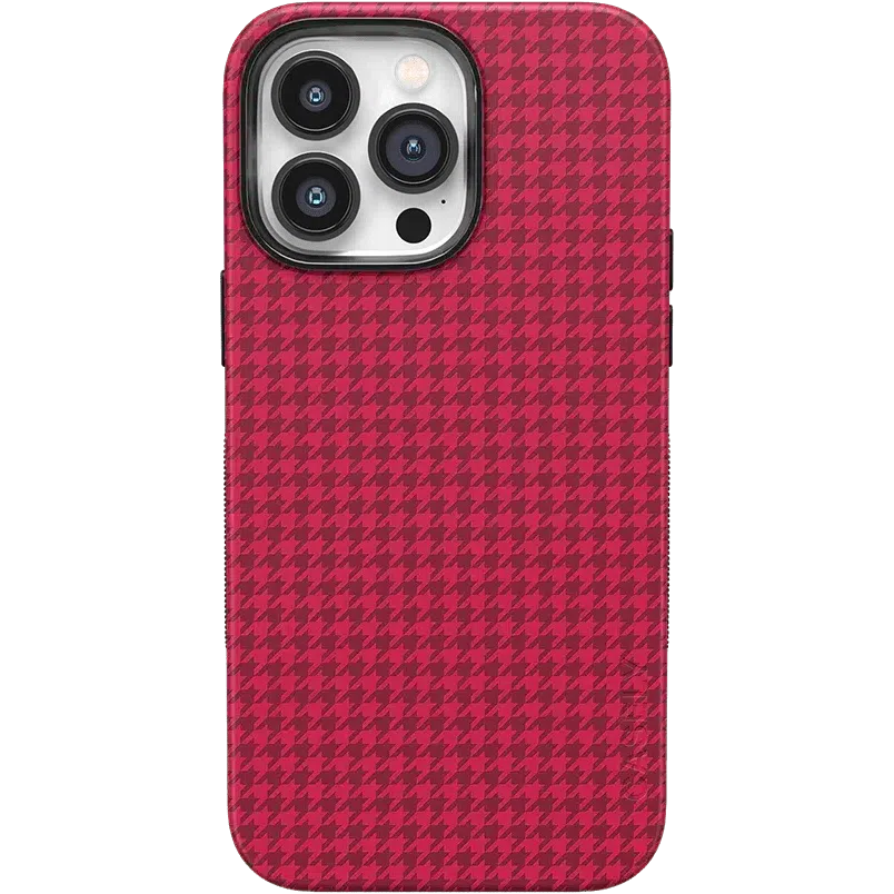 Best Dressed | Pink Houndstooth Case iPhone Case get.casely Bold + MagSafe® iPhone 14 Pro Max