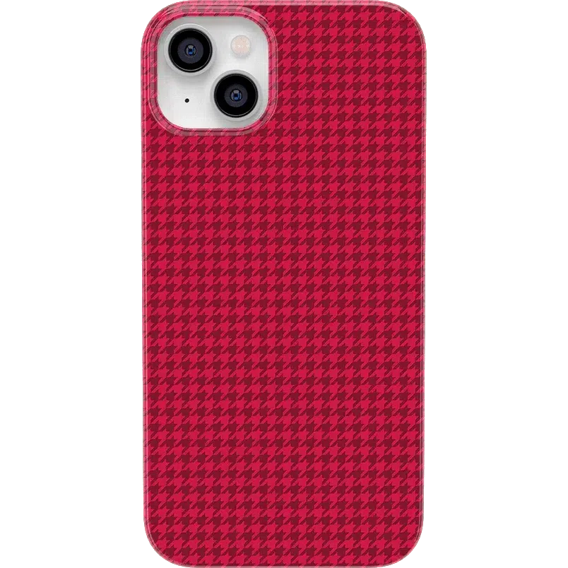 Best Dressed | Pink Houndstooth Case iPhone Case get.casely Classic + MagSafe® iPhone 14 Plus