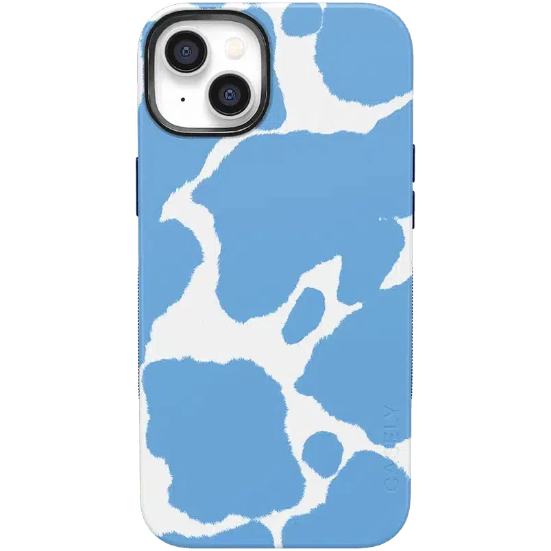Current MOOd | Light Blue Cow Print Case iPhone Case get.casely Bold + MagSafe® iPhone 14 Plus