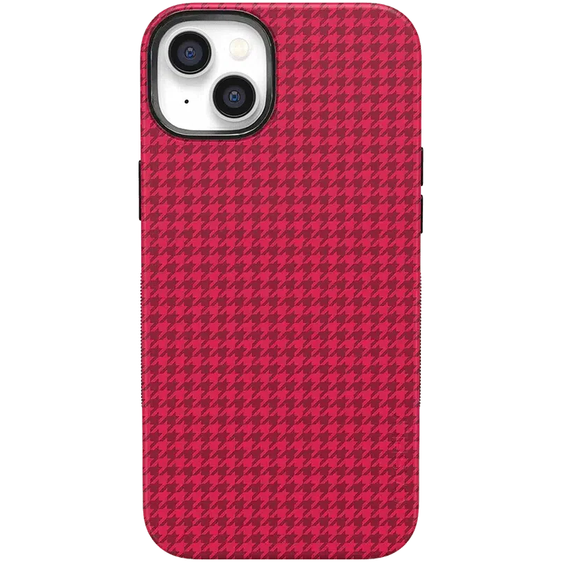 Best Dressed | Pink Houndstooth Case iPhone Case get.casely Bold + MagSafe® iPhone 14 Plus