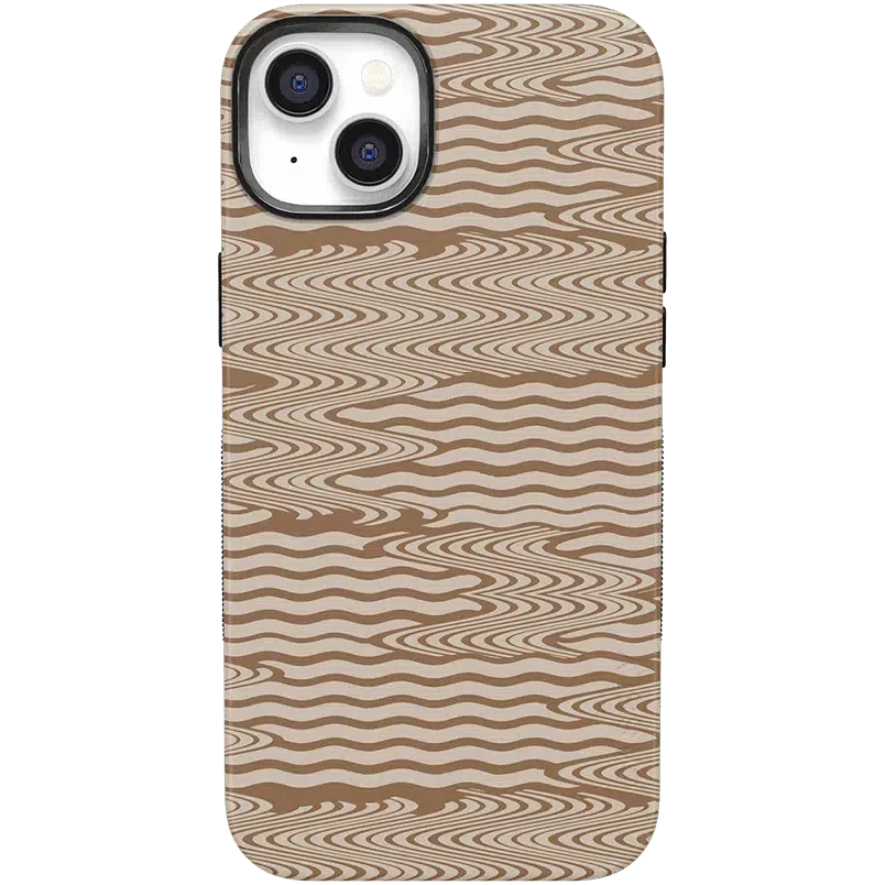 Mocha Ripple | Brown Waves Case iPhone Case get.casely Bold + MagSafe® iPhone 14 Plus