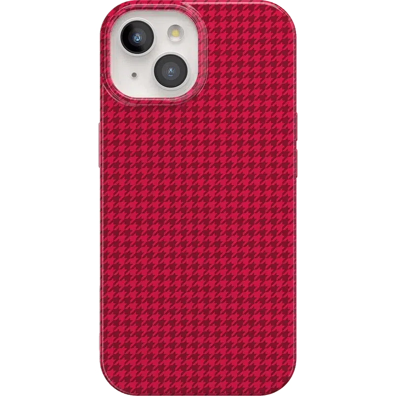 Best Dressed | Pink Houndstooth Case iPhone Case get.casely Classic + MagSafe® iPhone 15