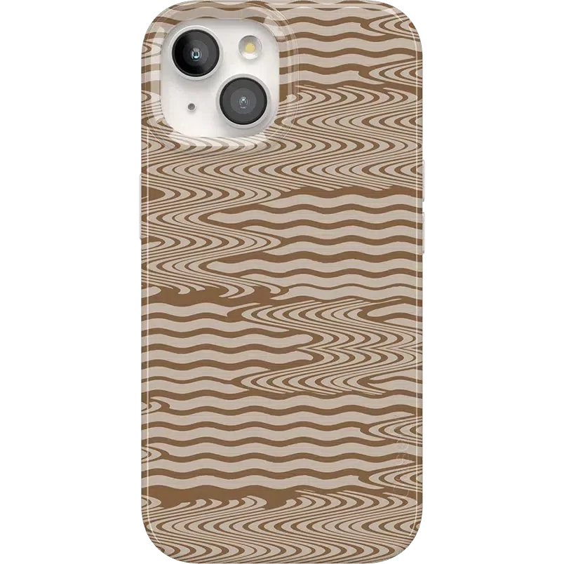 Mocha Ripple | Brown Waves Case iPhone Case get.casely Classic + MagSafe® iPhone 15 Plus