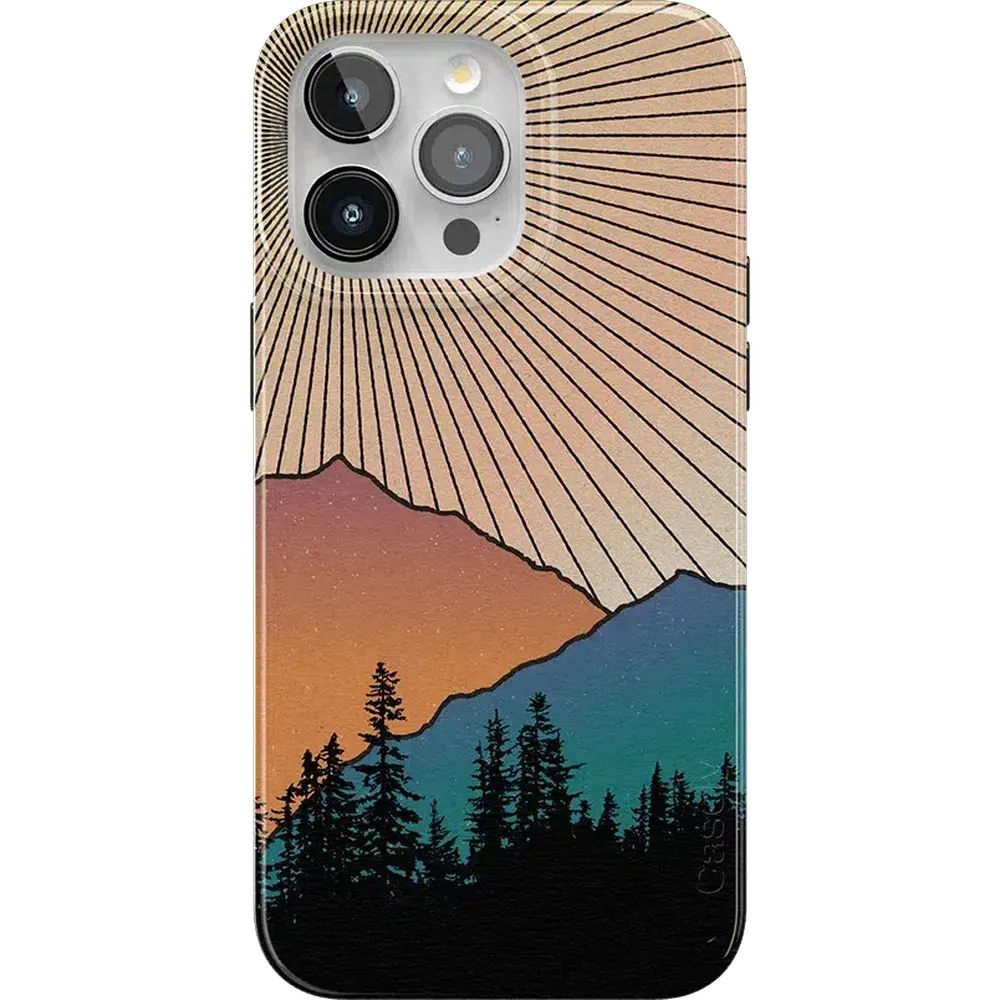 Golden Hour | Mountain Sunset Case iPhone Case get.casely Classic + MagSafe® iPhone 15 Pro Max 
