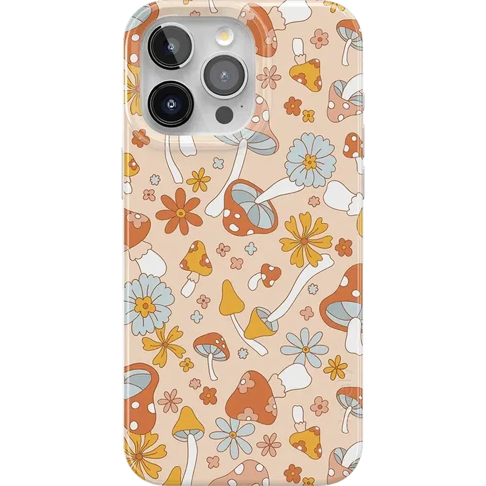 Mushroom Magic | Retro Floral Case iPhone Case get.casely Classic + MagSafe® iPhone 15 Pro