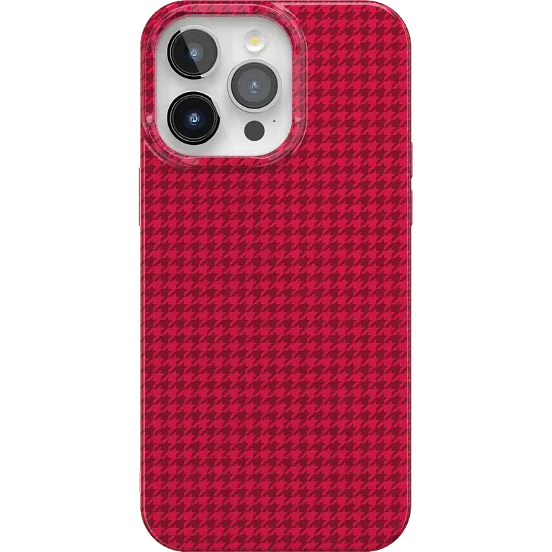 Best Dressed | Pink Houndstooth Case iPhone Case get.casely Classic + MagSafe® iPhone 15 Pro
