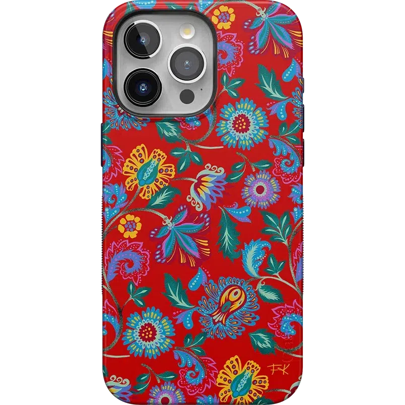 Painted Flowers | Frida Kahlo Floral Case iPhone Case get.casely Bold + MagSafe® iPhone 15 Pro