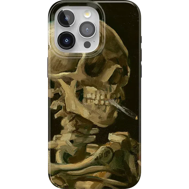 Van Gogh | Skull of a Skeleton with Burning Cigarette Phone Case iPhone Case Van Gogh Museum Classic + MagSafe® iPhone 15 Pro Max