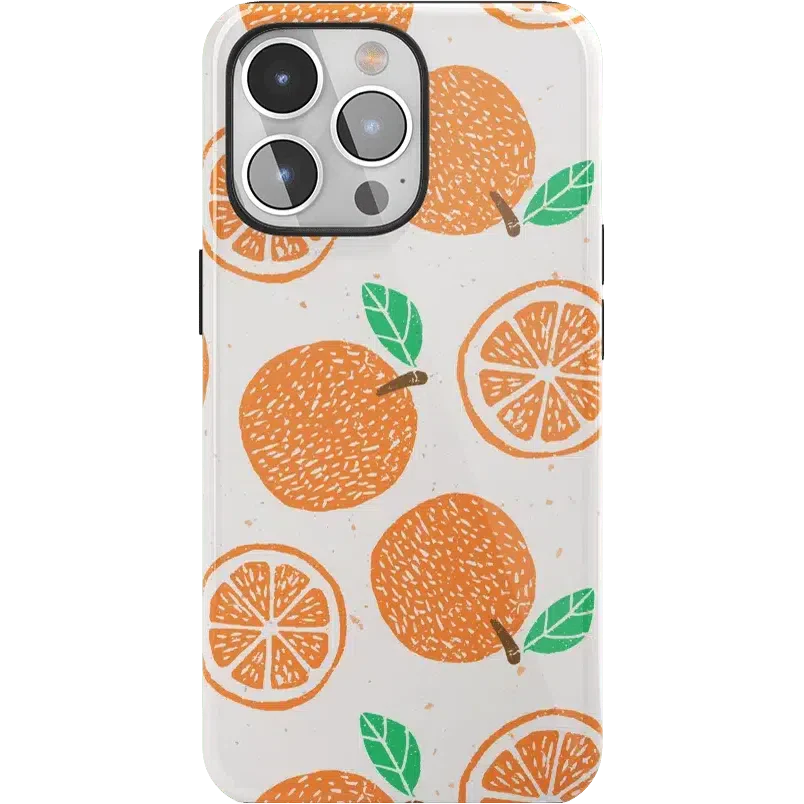 Main Squeeze | Orange Stamped Case iPhone Case get.casely Essential + MagSafe® iPhone 15 Pro Max