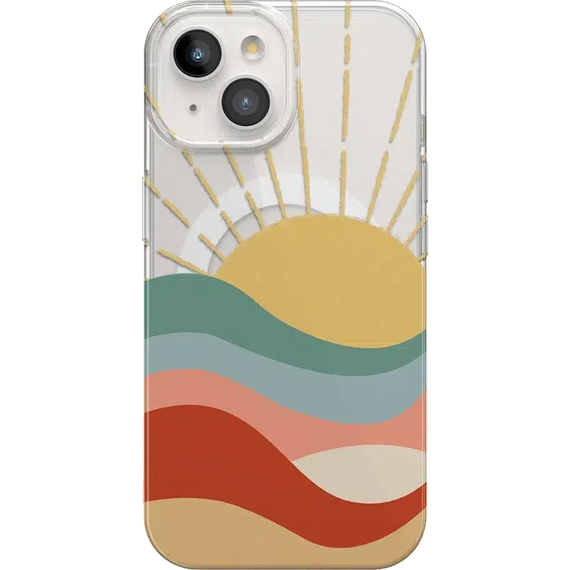 Here Comes the Sun | Colorblock Sunset Case iPhone Case get.casely Classic + MagSafe® iPhone 15 Plus