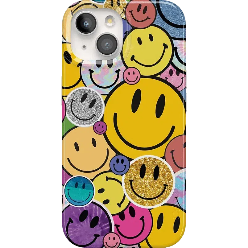 All Smiles | Smiley Face Sticker Case iPhone Case get.casely Classic + MagSafe® iPhone 15 Plus
