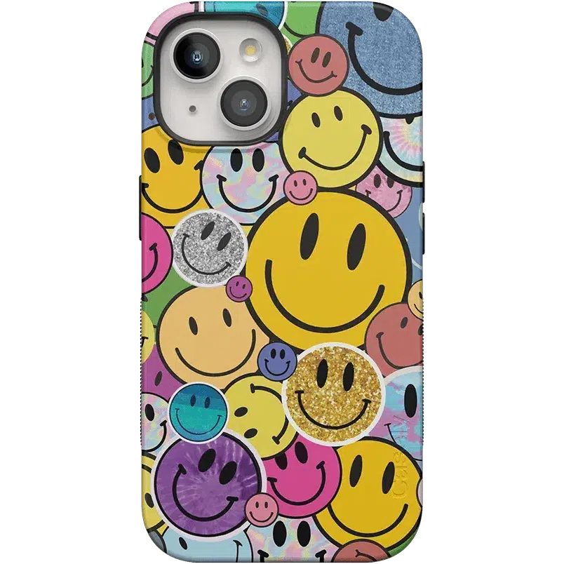 All Smiles | Smiley Face Sticker Case iPhone Case get.casely Bold + MagSafe® iPhone 15 Plus