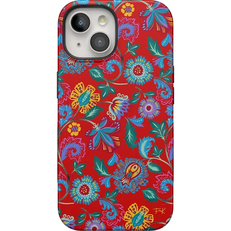 Painted Flowers | Frida Kahlo Floral Case iPhone Case get.casely Bold + MagSafe® iPhone 15 Plus