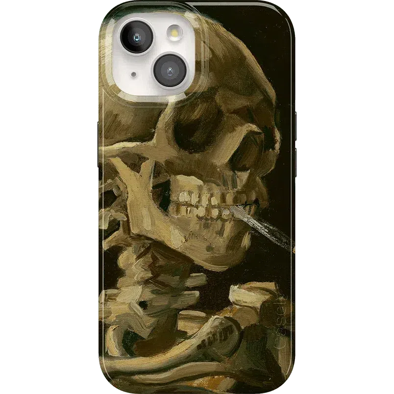 Van Gogh | Skull of a Skeleton with Burning Cigarette Phone Case iPhone Case Van Gogh Museum Classic + MagSafe® iPhone 15
