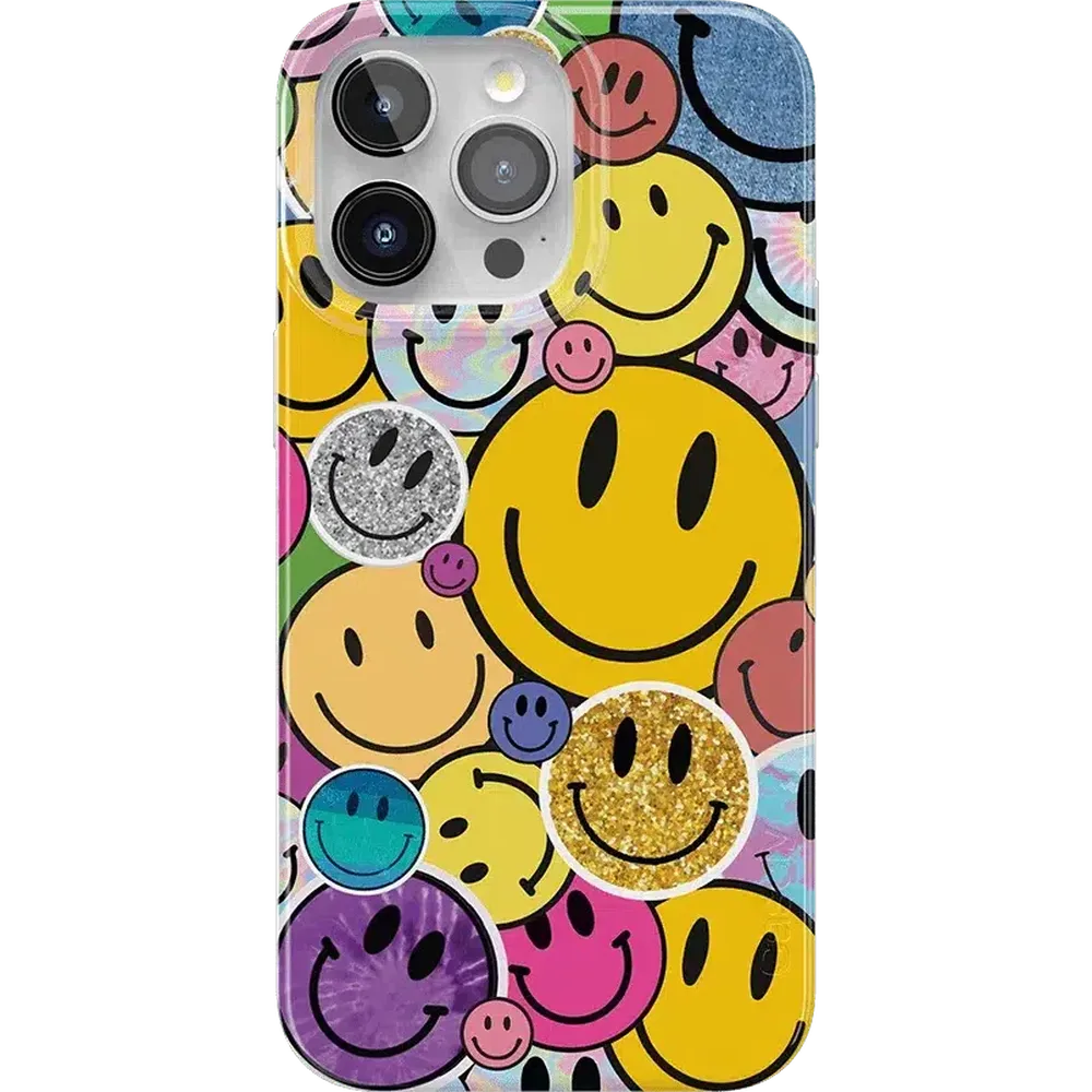All Smiles | Smiley Face Sticker Case iPhone Case get.casely Classic + MagSafe® iPhone 15 Pro Max 