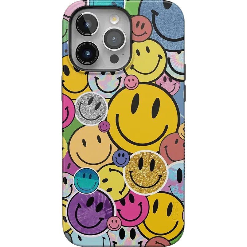 All Smiles | Smiley Face Sticker Case iPhone Case get.casely Bold + MagSafe® iPhone 15 Pro Max