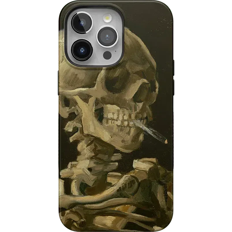 Van Gogh | Skull of a Skeleton with Burning Cigarette Phone Case iPhone Case Van Gogh Museum Bold + MagSafe® iPhone 15 Pro Max
