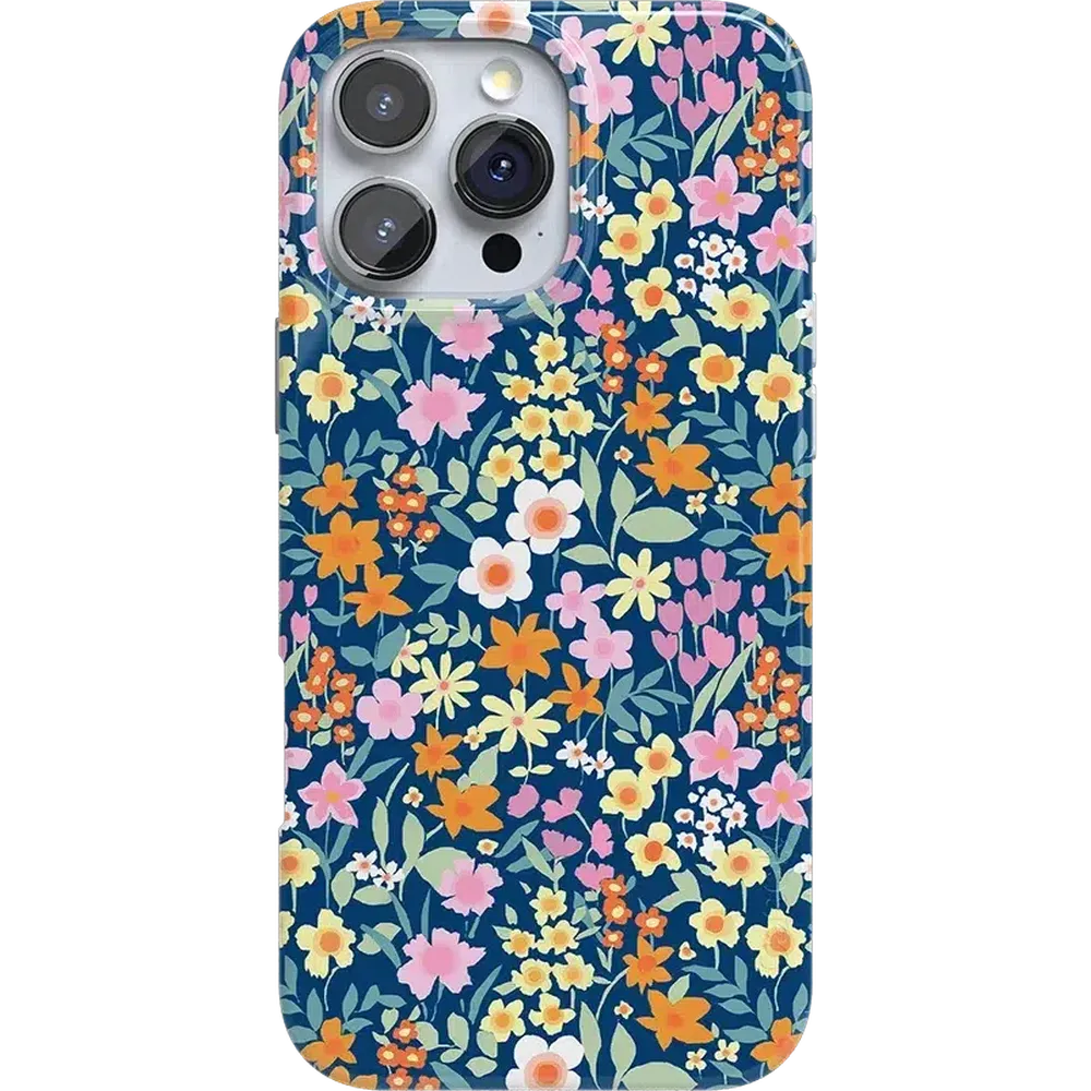 Full Bloom | Navy Floral Case iPhone Case get.casely Classic + MagSafe® iPhone 16 Pro Max