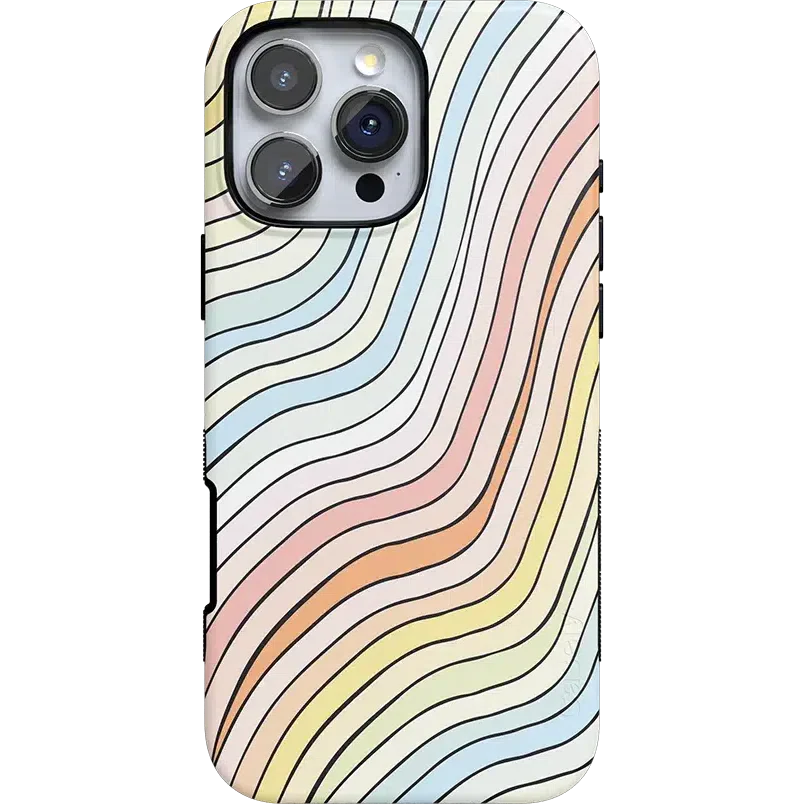 Ride The Wave | Pastel Rainbow Lined Case iPhone Case get.casely Bold + MagSafe® iPhone 16 Pro Max 