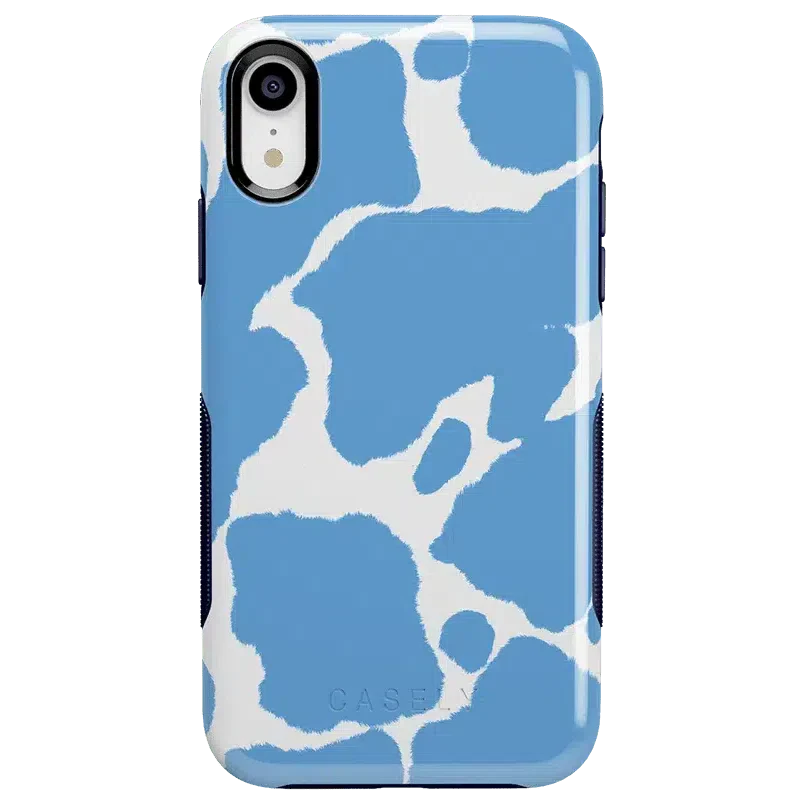 Current MOOd | Light Blue Cow Print Case iPhone Case get.casely Bold iPhone XR 