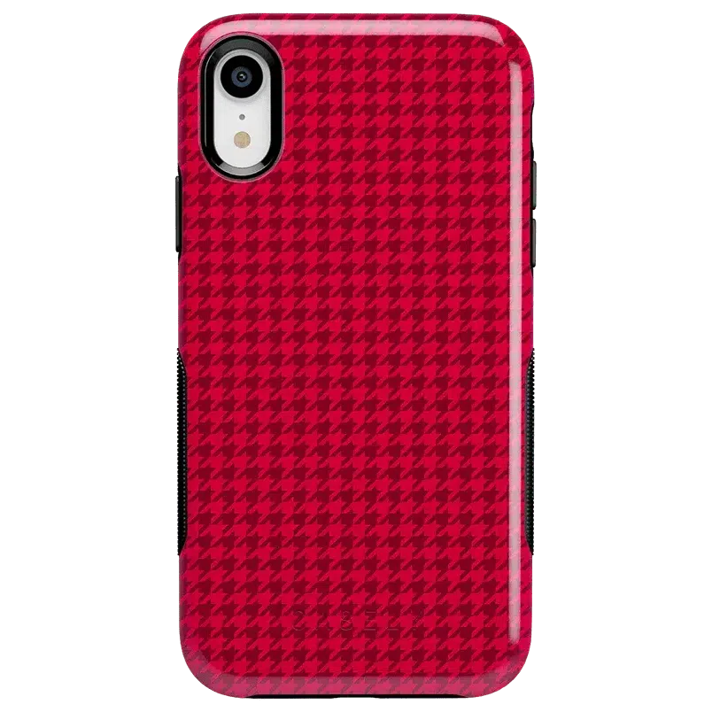 Best Dressed | Pink Houndstooth Case iPhone Case get.casely Bold iPhone XR 
