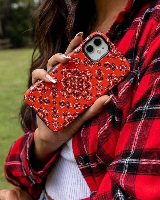 I'm with the Band | Red Bandana Print Case