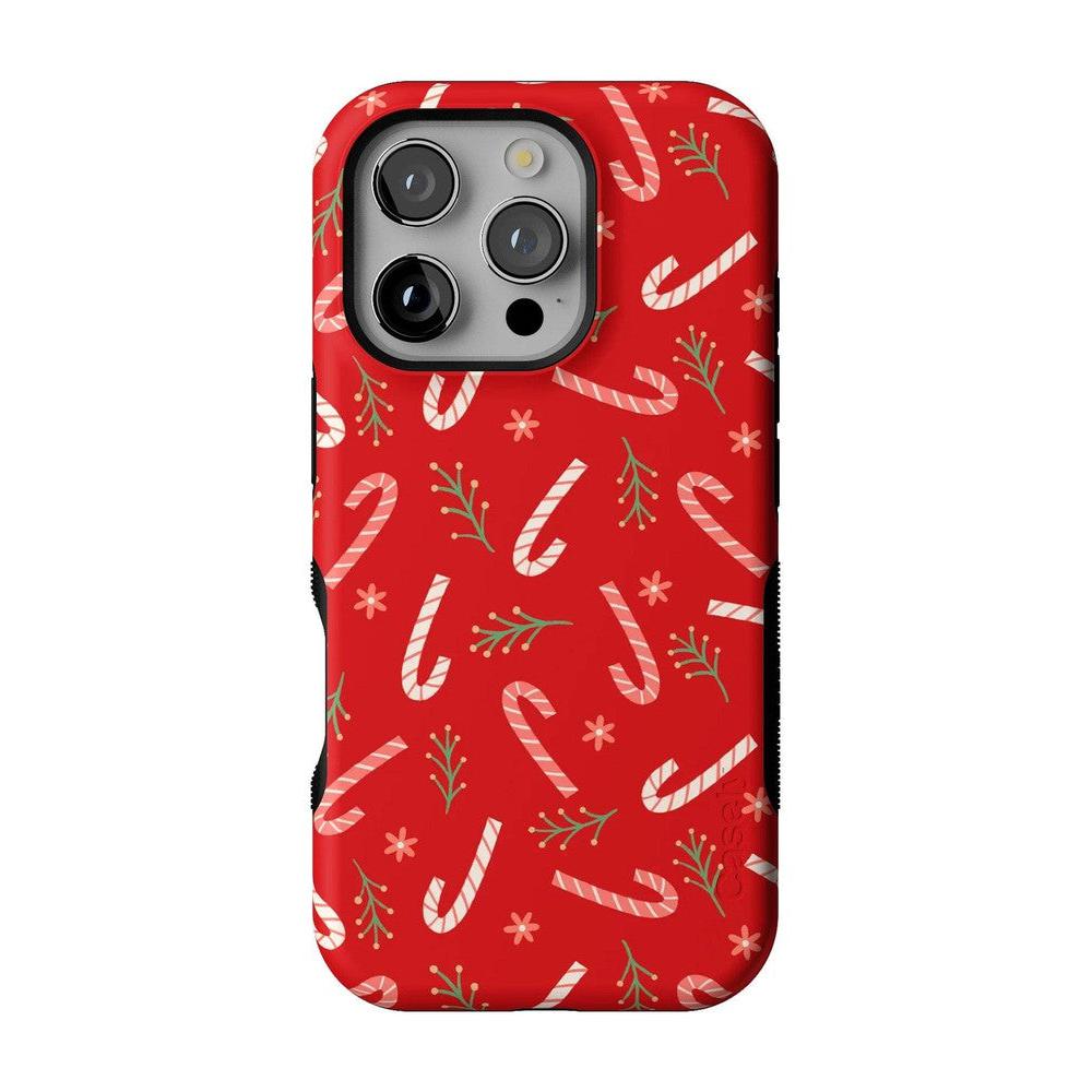 Peppermint Kiss | Candy Cane Case Phone Case Casetry Bold + MagSafe® iPhone 16 Pro