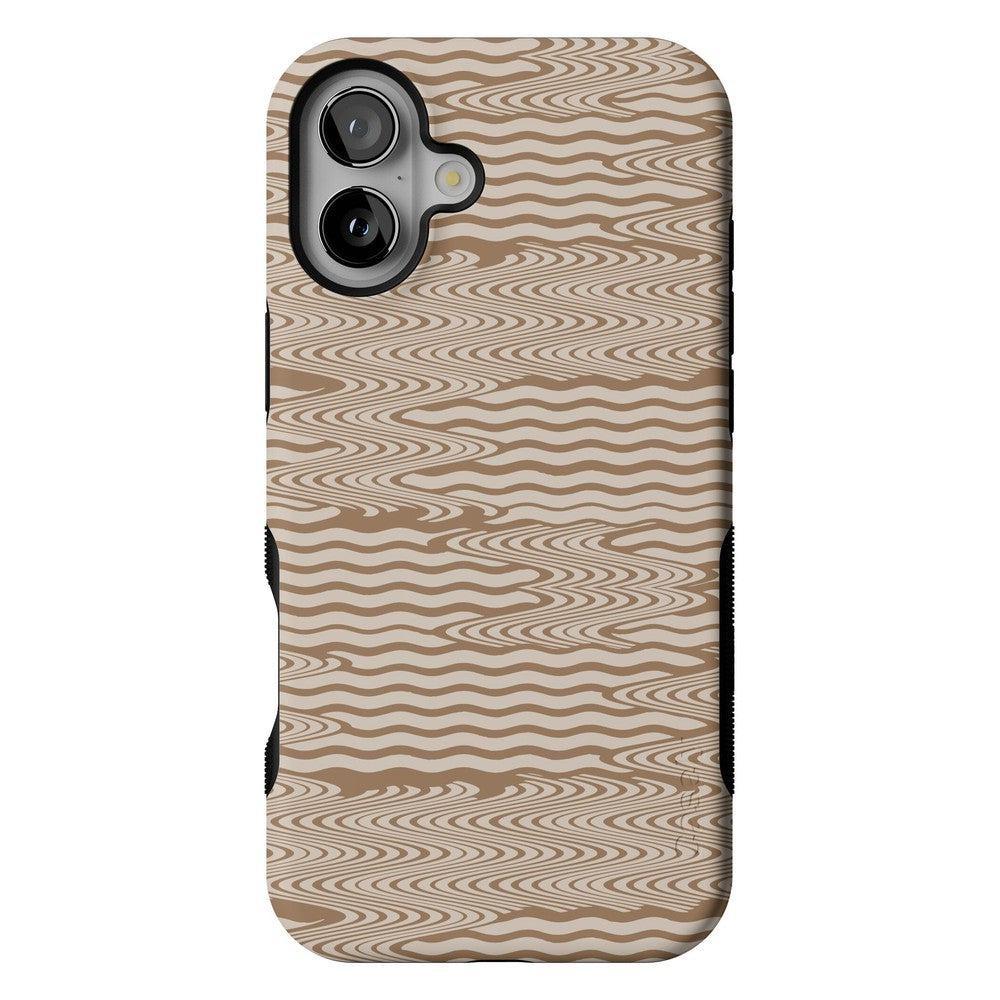 Mocha Ripple | Brown Waves Case iPhone Case get.casely Bold + MagSafe® iPhone 16 