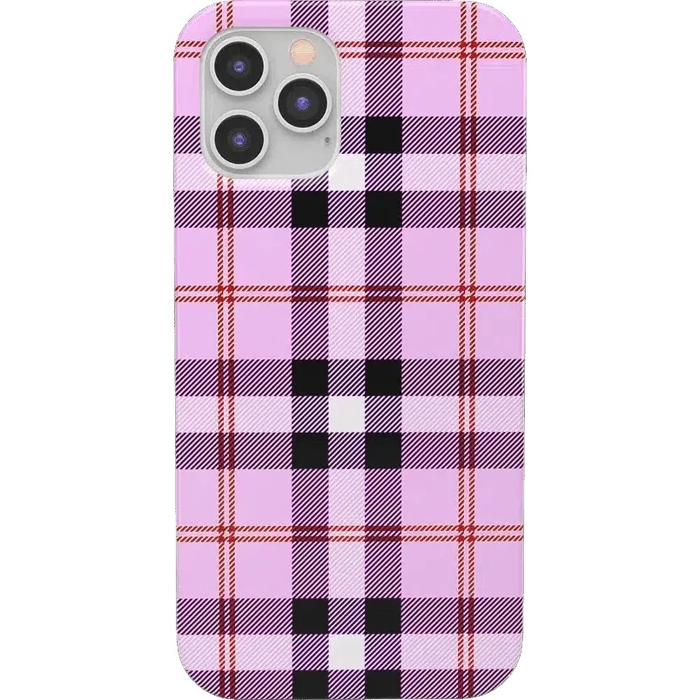 As if! | Light Purple Plaid Case iPhone Case get.casely Classic iPhone 12 Pro Max 