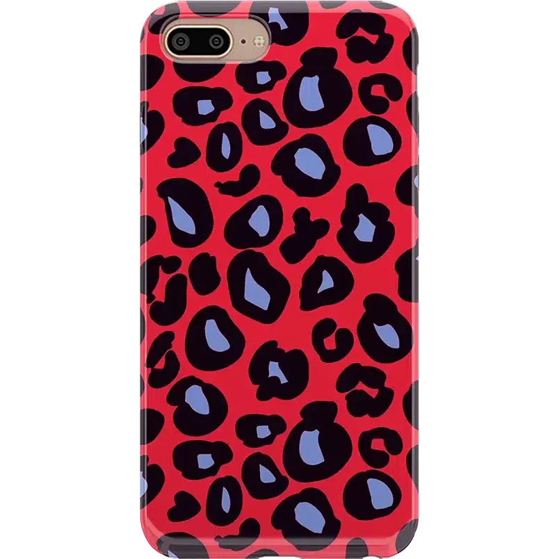 Into the Wild | Red & Blue Leopard Print Case iPhone Case get.casely Classic iPhone 6/7/8 Plus 